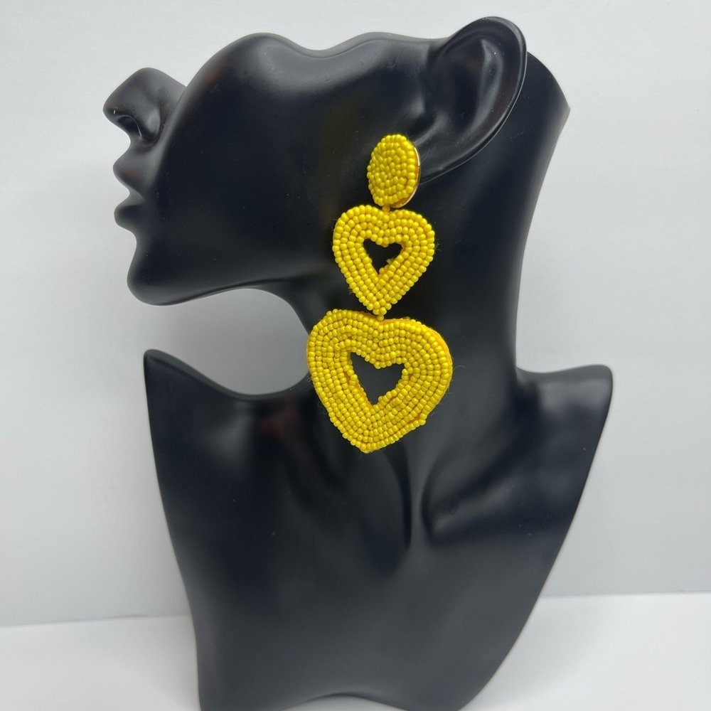 Beaded Heart Earrings